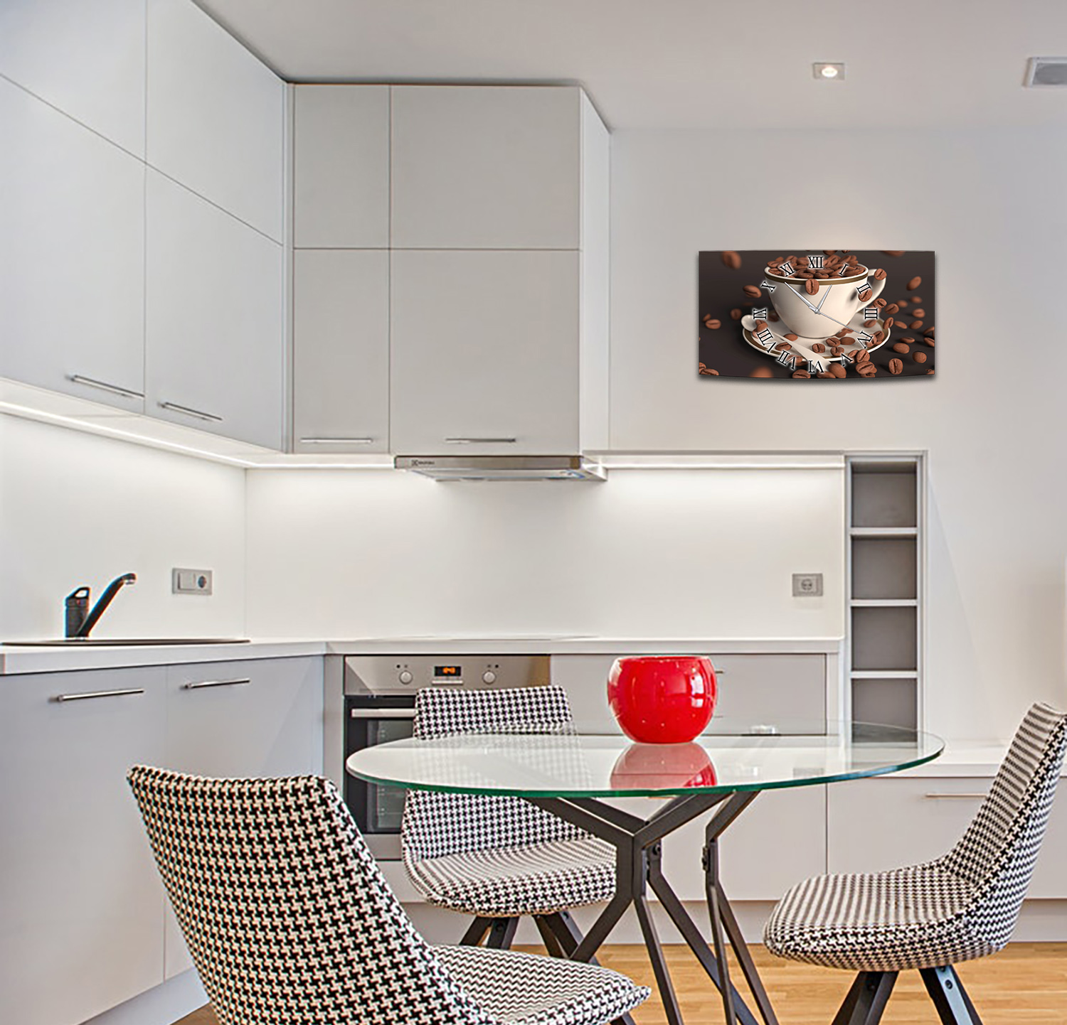 Wanduhr Funk oder Quarzuhr leise tickend Kaffe Genuss