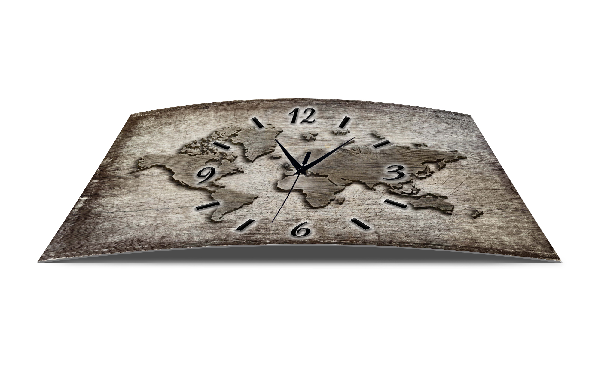 Wanduhr Funk oder Quarzuhr leise tickend  Weltkarte Abstrakt