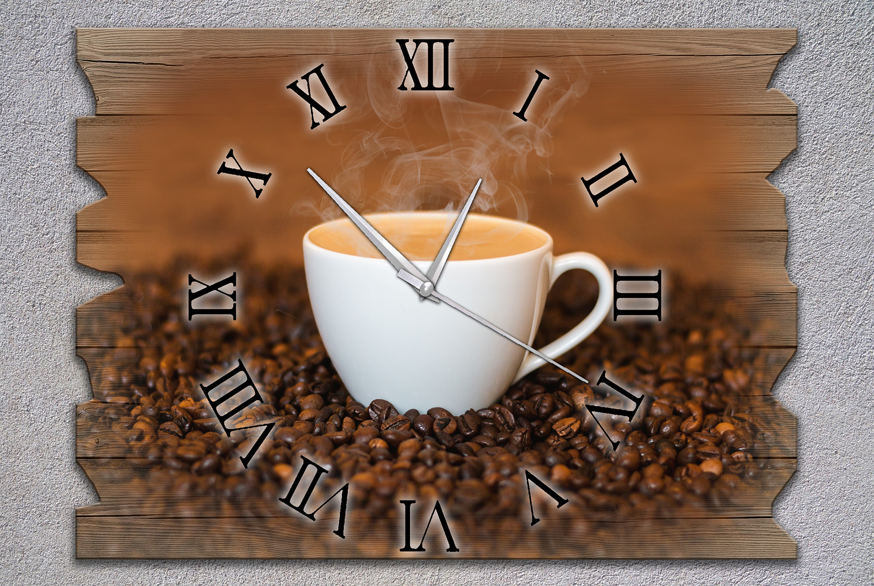 Wanduhr Holzuhr Funkuhr oder Quarzuhr Kaffe