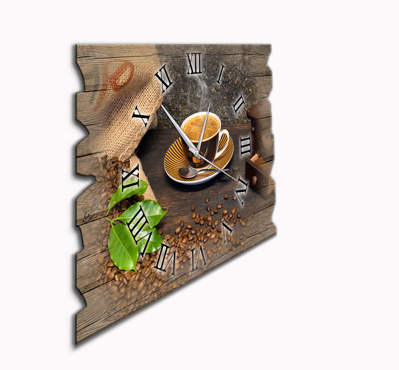 Wanduhr Holzuhr Funkuhr oder Quarzuhr Kaffe