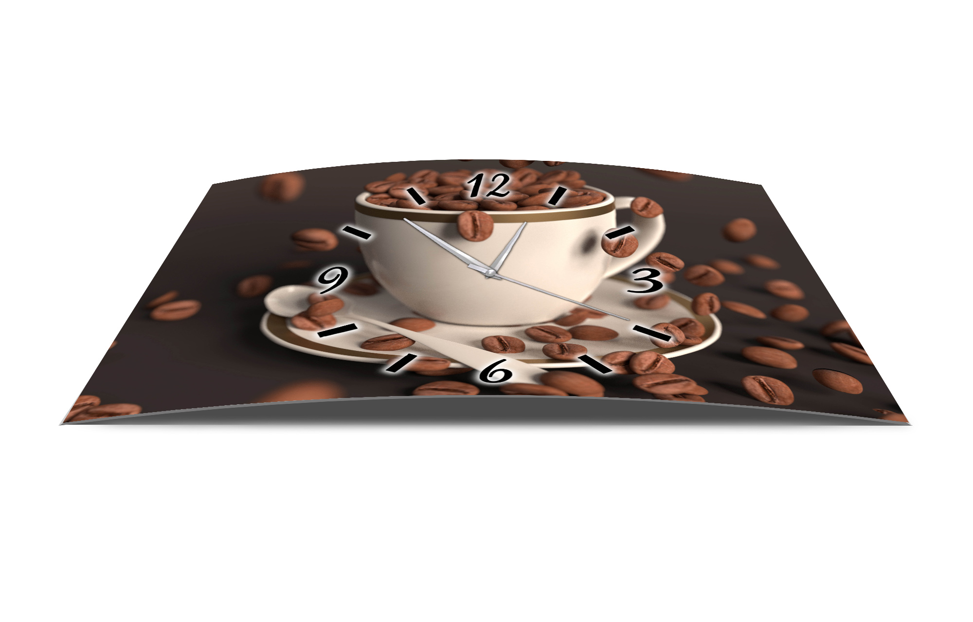 Wanduhr Funk oder Quarzuhr leise tickend Kaffe Genuss