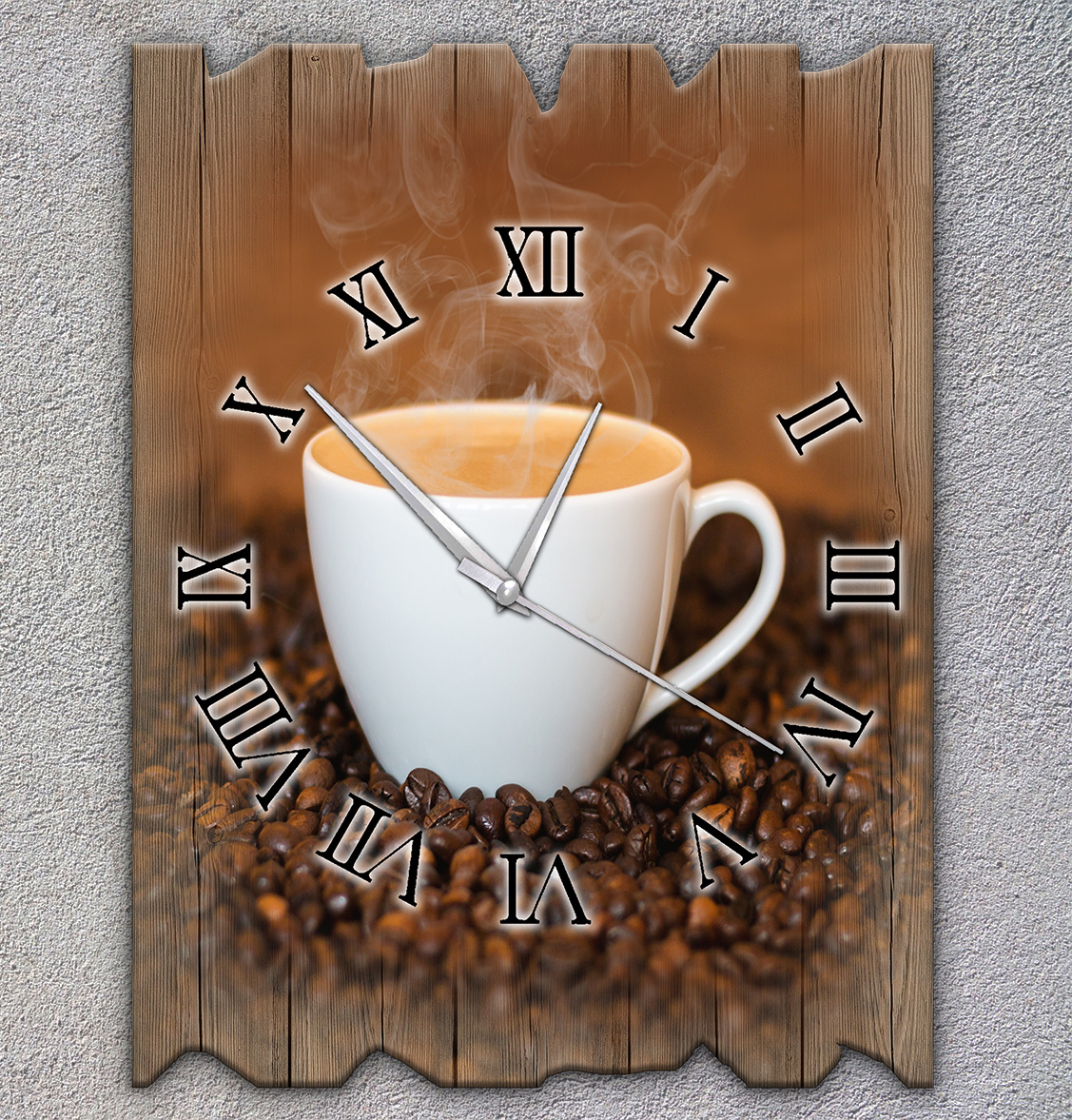 Wanduhr Holzuhr Funkuhr oder Quarzuhr Kaffe Genuss