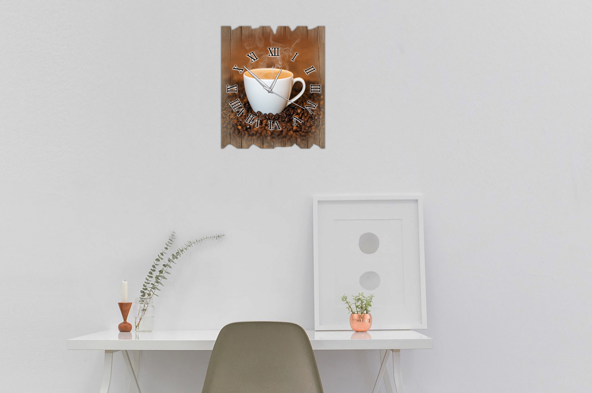 Wanduhr Holzuhr Funkuhr oder Quarzuhr Kaffe Genuss