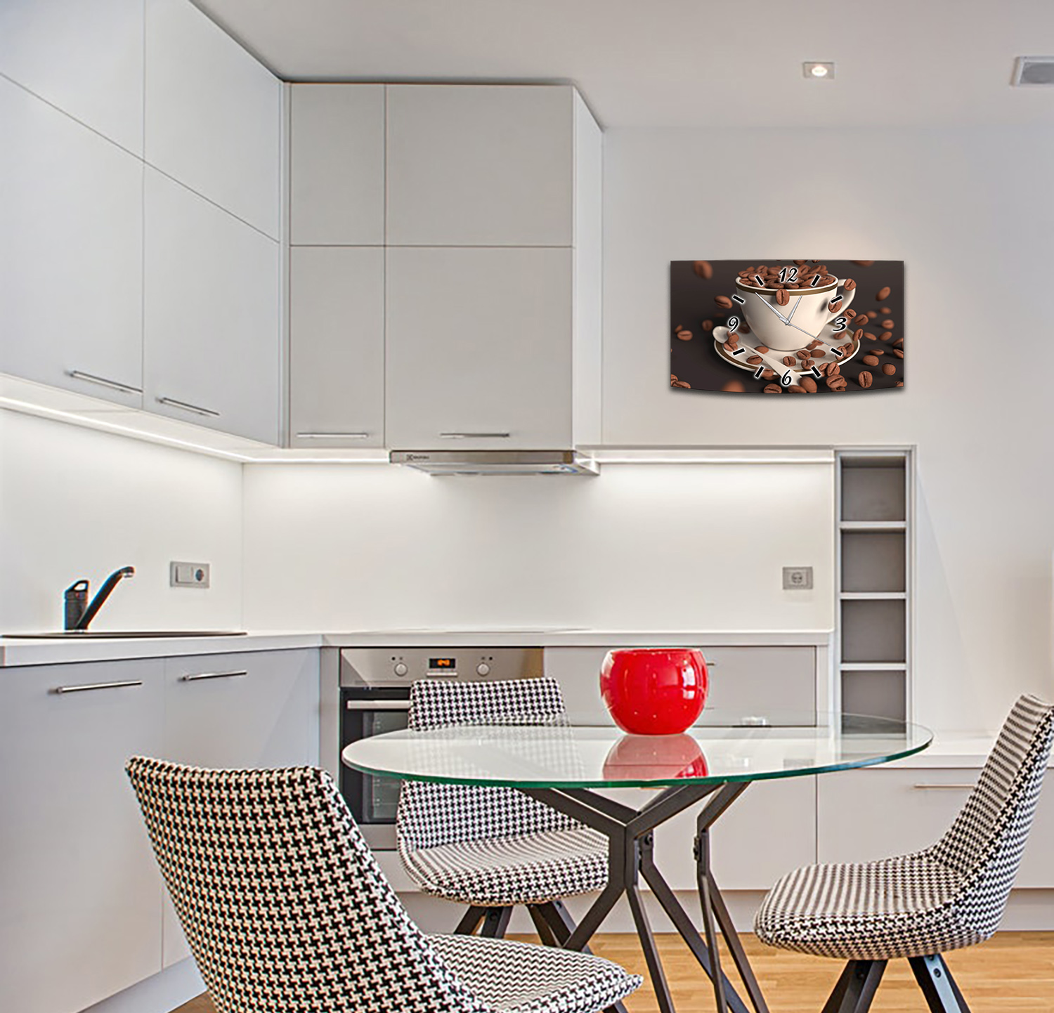 Wanduhr Funk oder Quarzuhr leise tickend Kaffe Genuss