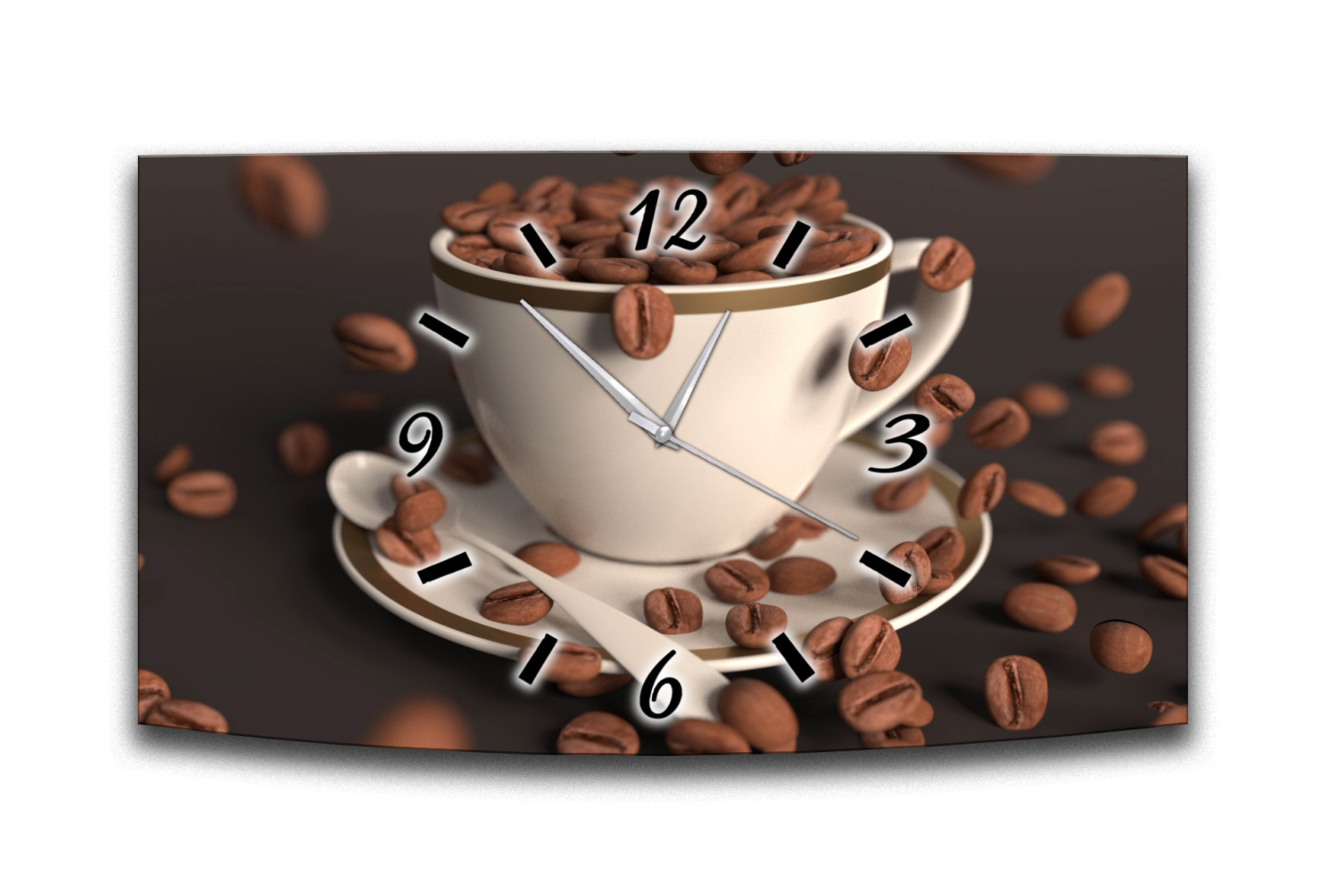 Wanduhr Funk oder Quarzuhr leise tickend Kaffe Genuss