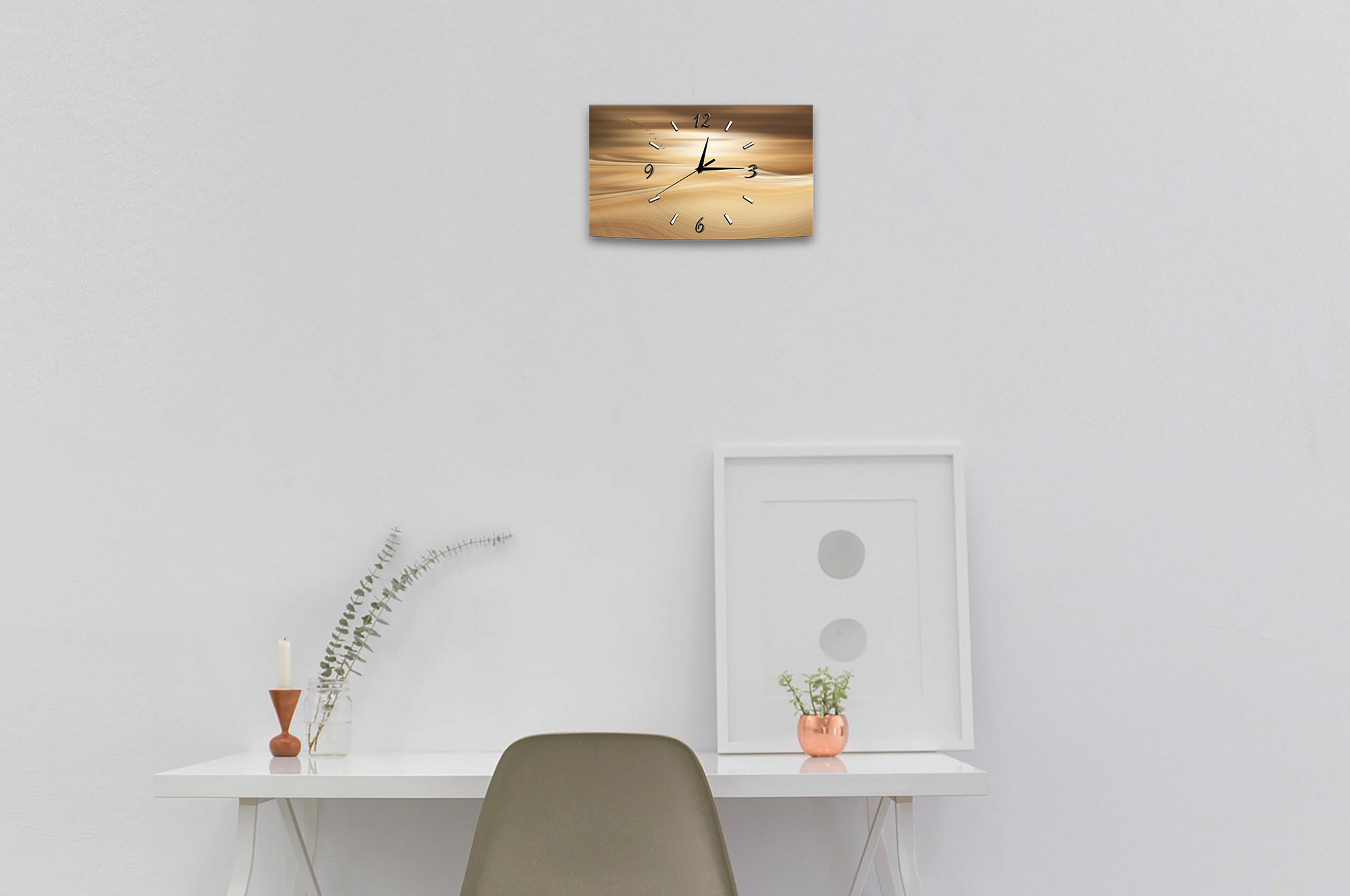 Wanduhr Funk oder Quarzuhr leise tickend Abstrakt 50x30cm