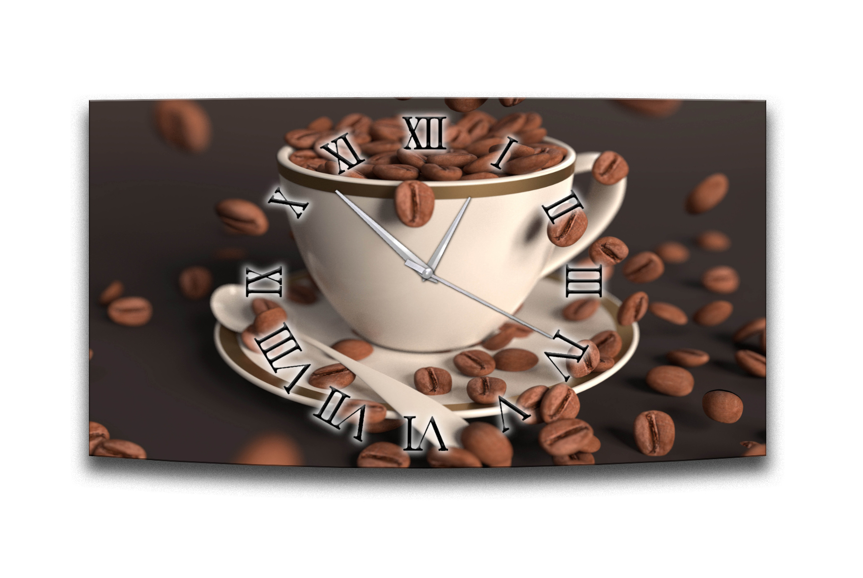 Wanduhr Funk oder Quarzuhr leise tickend Kaffe Genuss