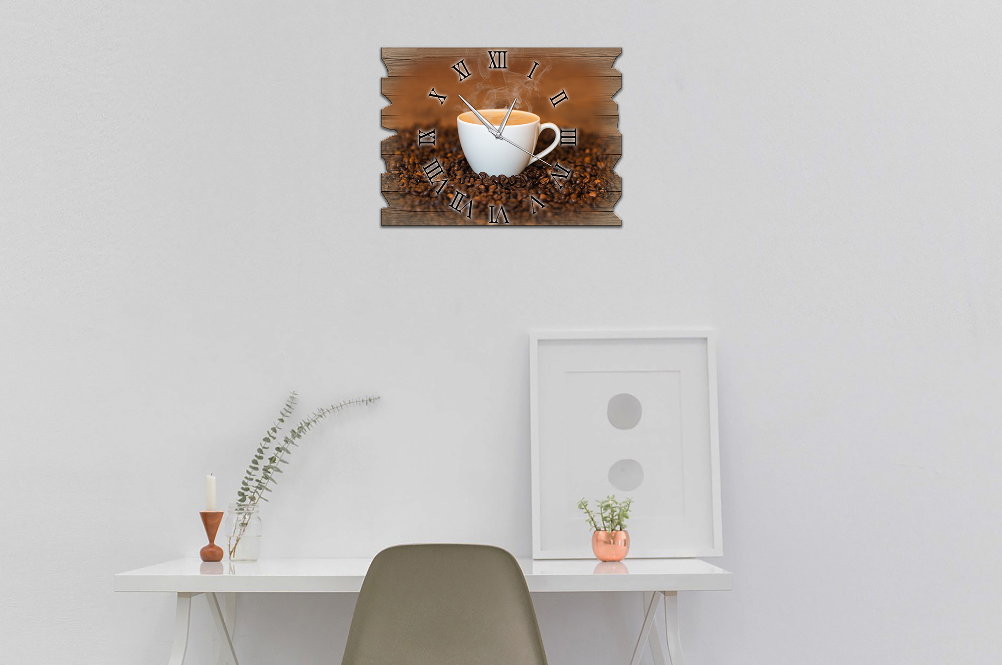 Wanduhr Holzuhr Funkuhr oder Quarzuhr Kaffe