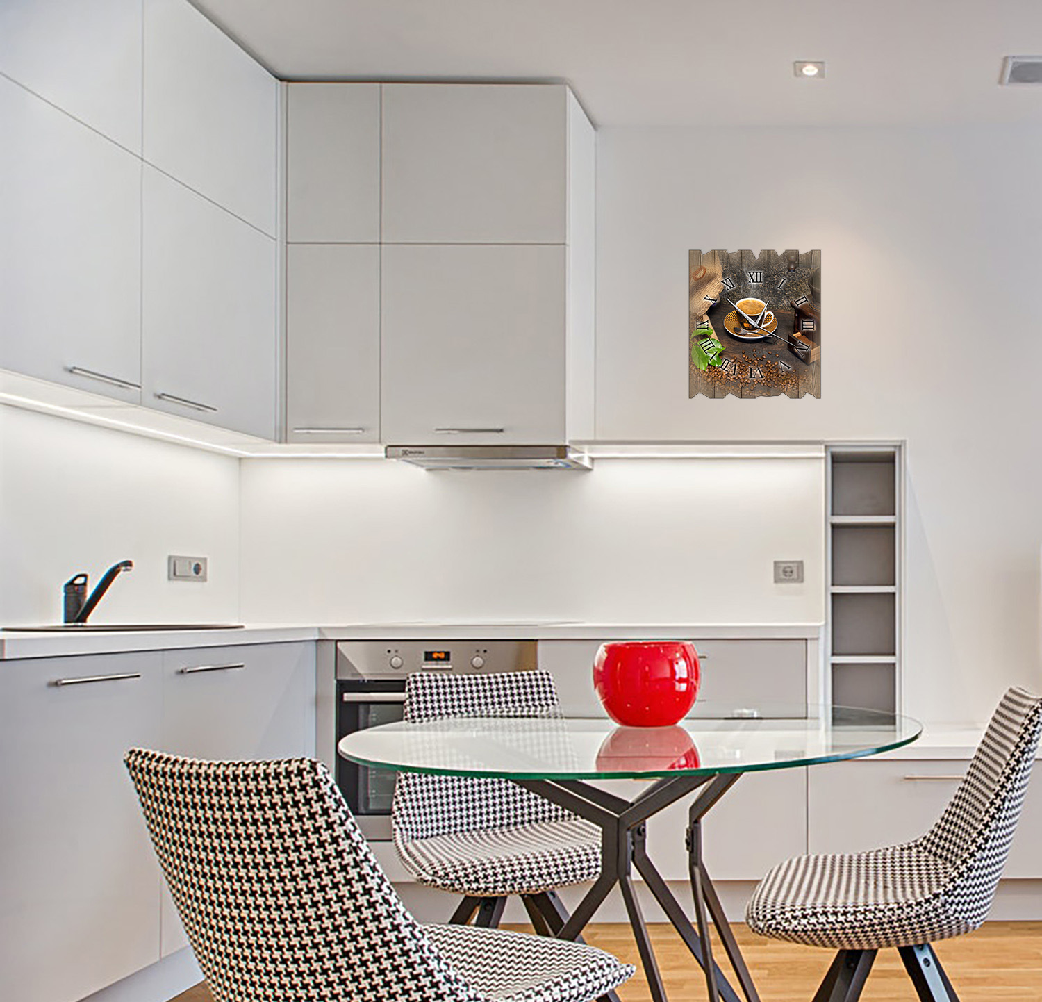 Wanduhr Holzuhr Funkuhr oder Quarzuhr Kaffe