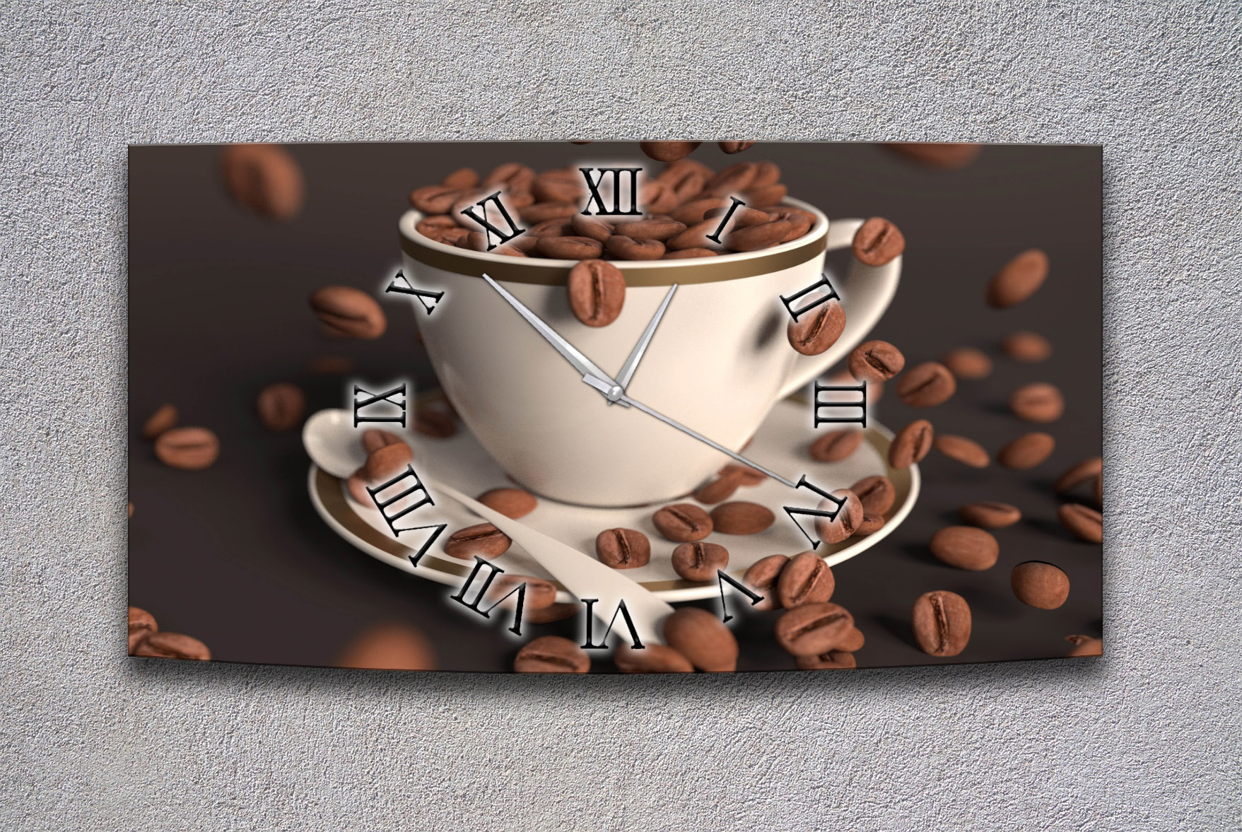 Wanduhr Funk oder Quarzuhr leise tickend Kaffe Genuss